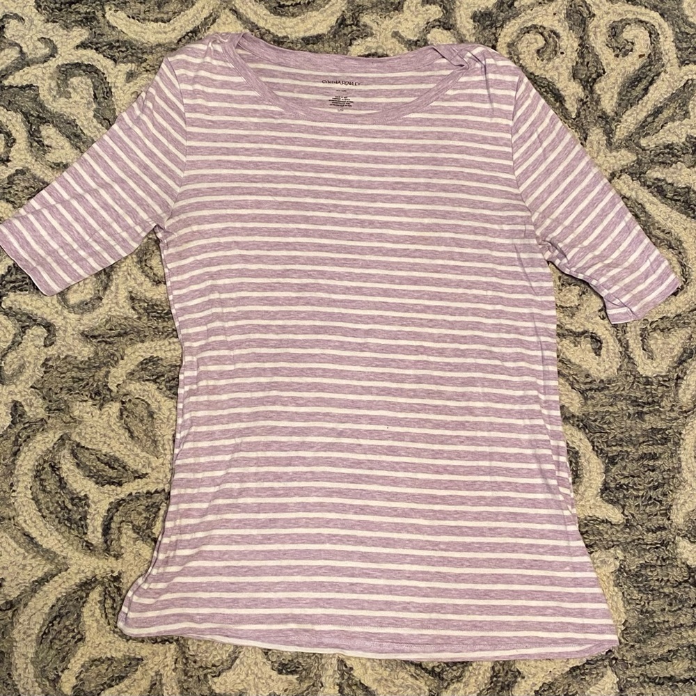Cynthia Rowley purple striped shirt